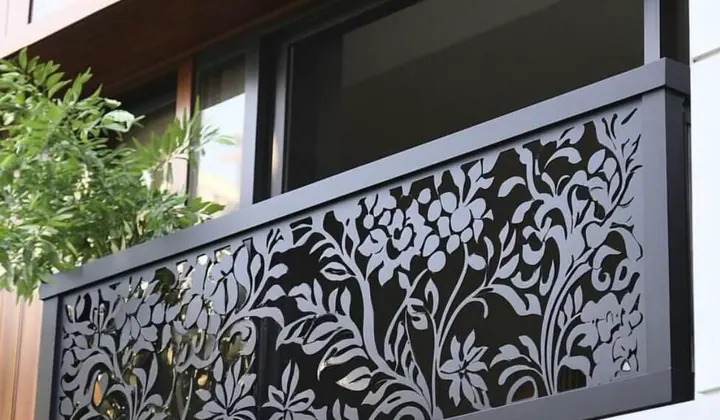 Railing balkon metal untuk fabrikasi pagar laser cutting